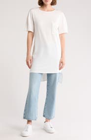 GO COUTURE Short Sleeve High-Low Tunic Top