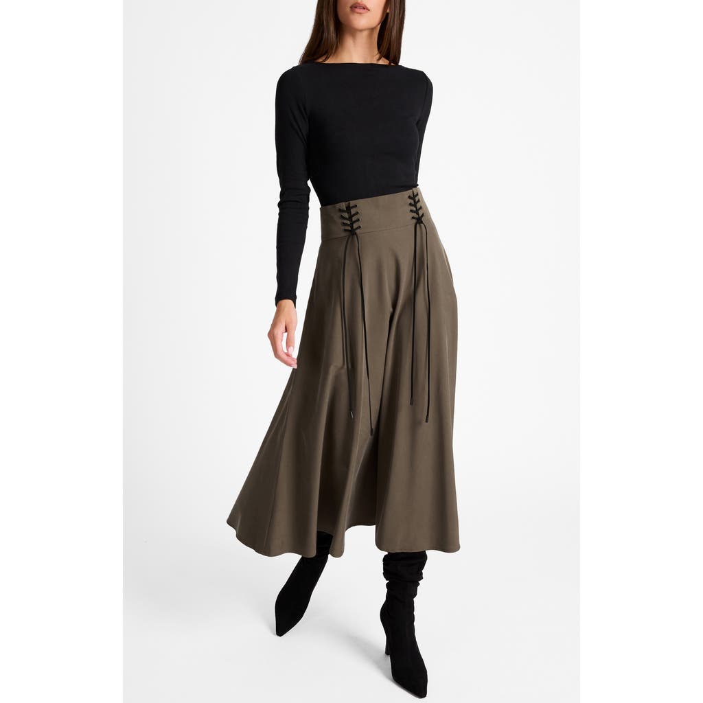 Santorelli Aster Full Midi Skirt In Black