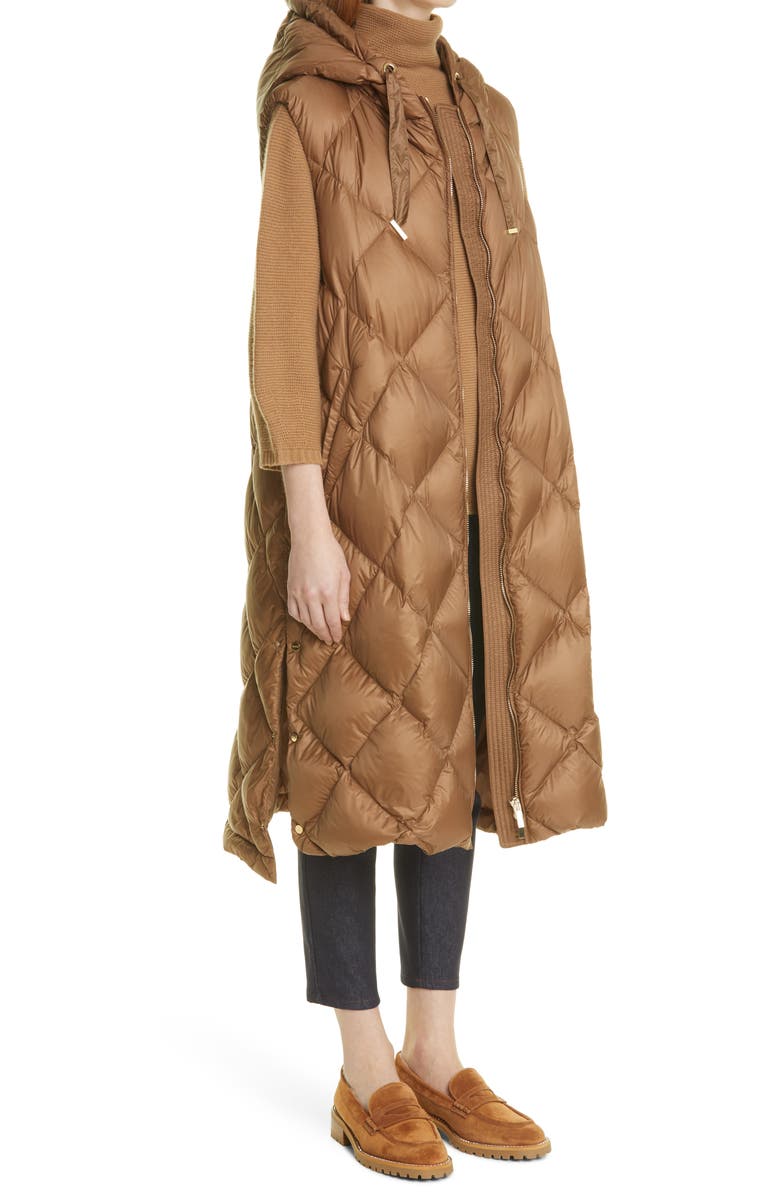 Max Mara The Cube Tregil Down Hooded Long Vest, Alternate, color, 