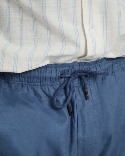 Onia Stretch Linen Pull-on Pant In Blue