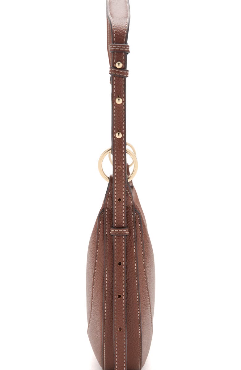 MANGO Oval Faux Leather Shoulder Bag, Alternate, color, Leather