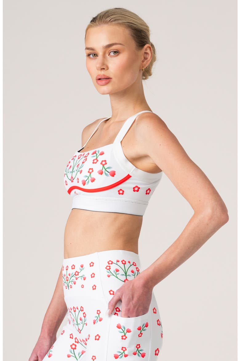 Day/Night Garden Reversible Racerback Sports Bra, Alternate, color, Black