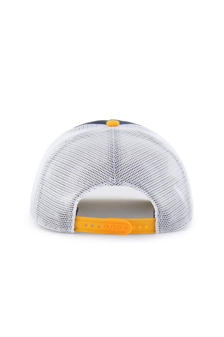 Youth '47 Navy/Gold West Virginia Mountaineers Super Stripe Hitch Adjustable Trucker Hat, Alternate, color, Navy