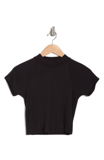 Beyond Yoga Formation Ribbed Crop T-shirt In Black