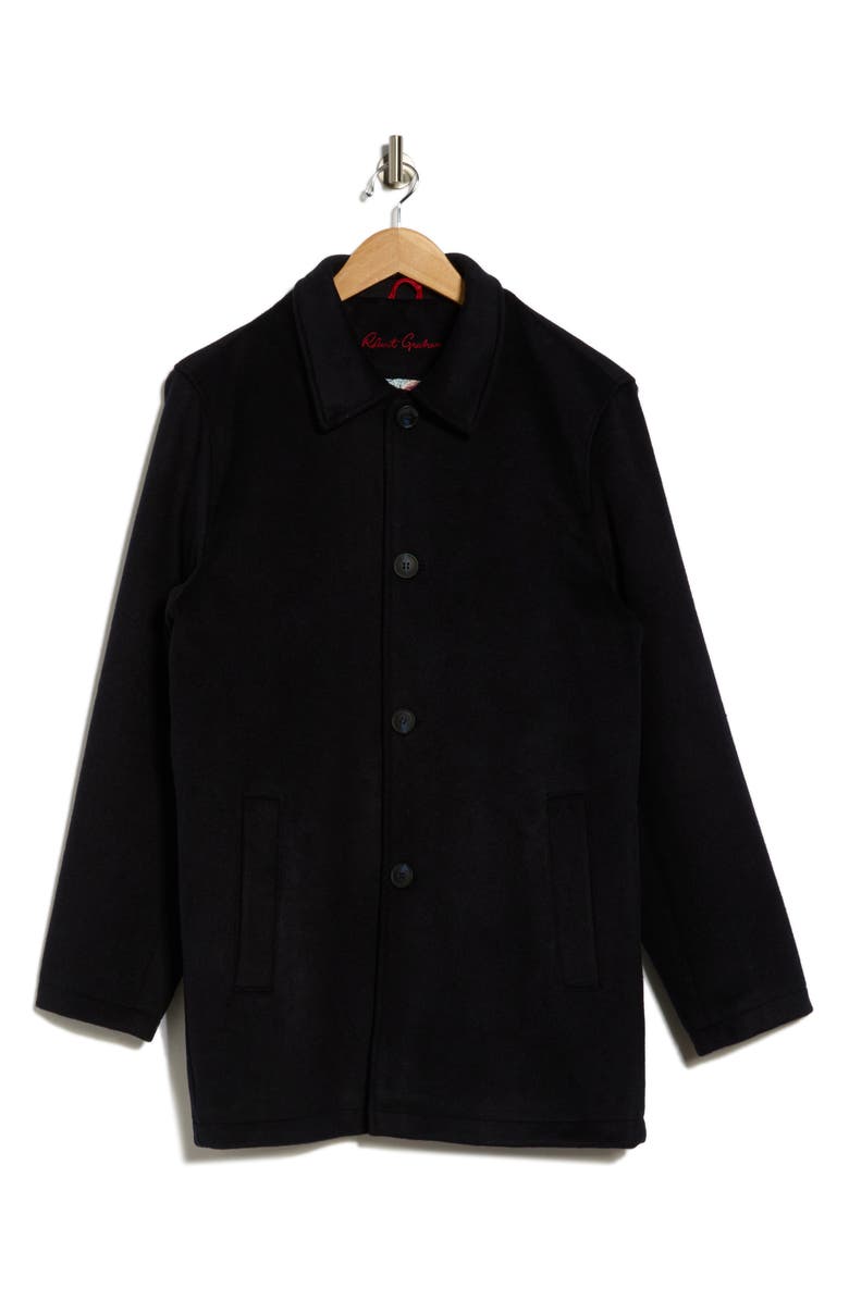 Robert Graham Wool Car Coat, Alternate, color, Navy