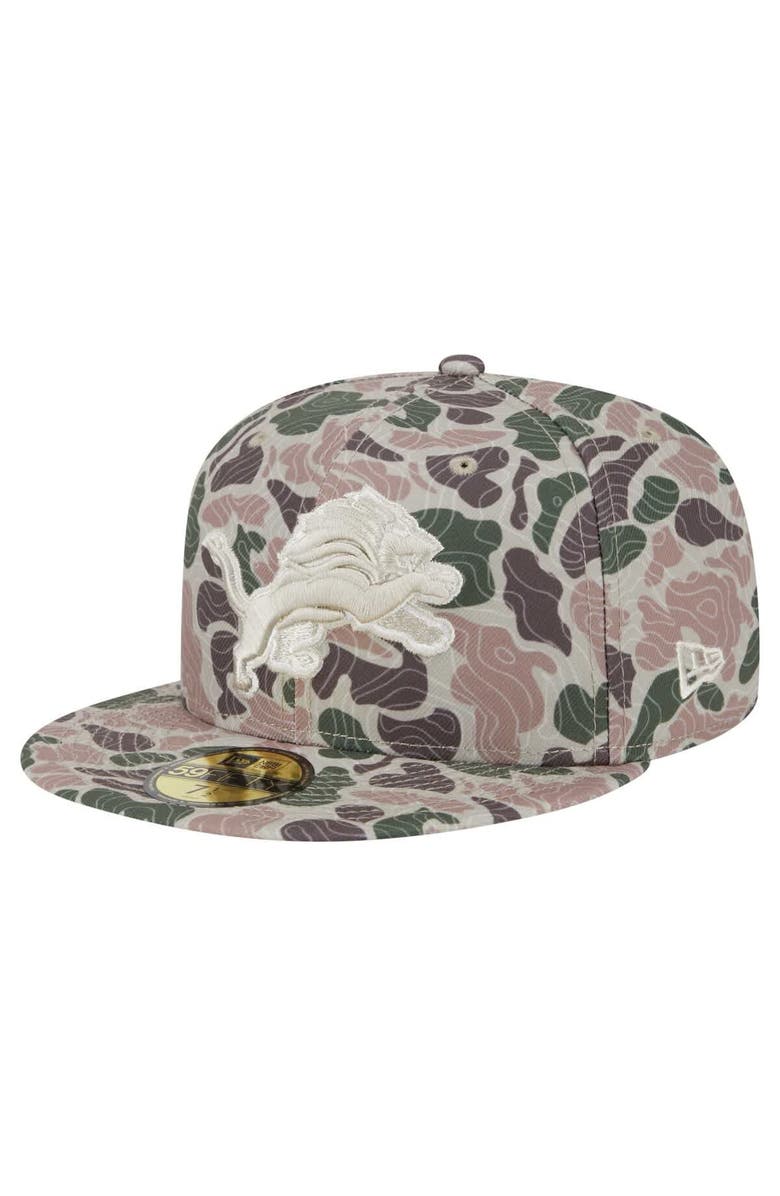 New Era Men's New Era  Detroit Lions Geo Camo 59FIFTY Fitted Hat, Alternate, color, 