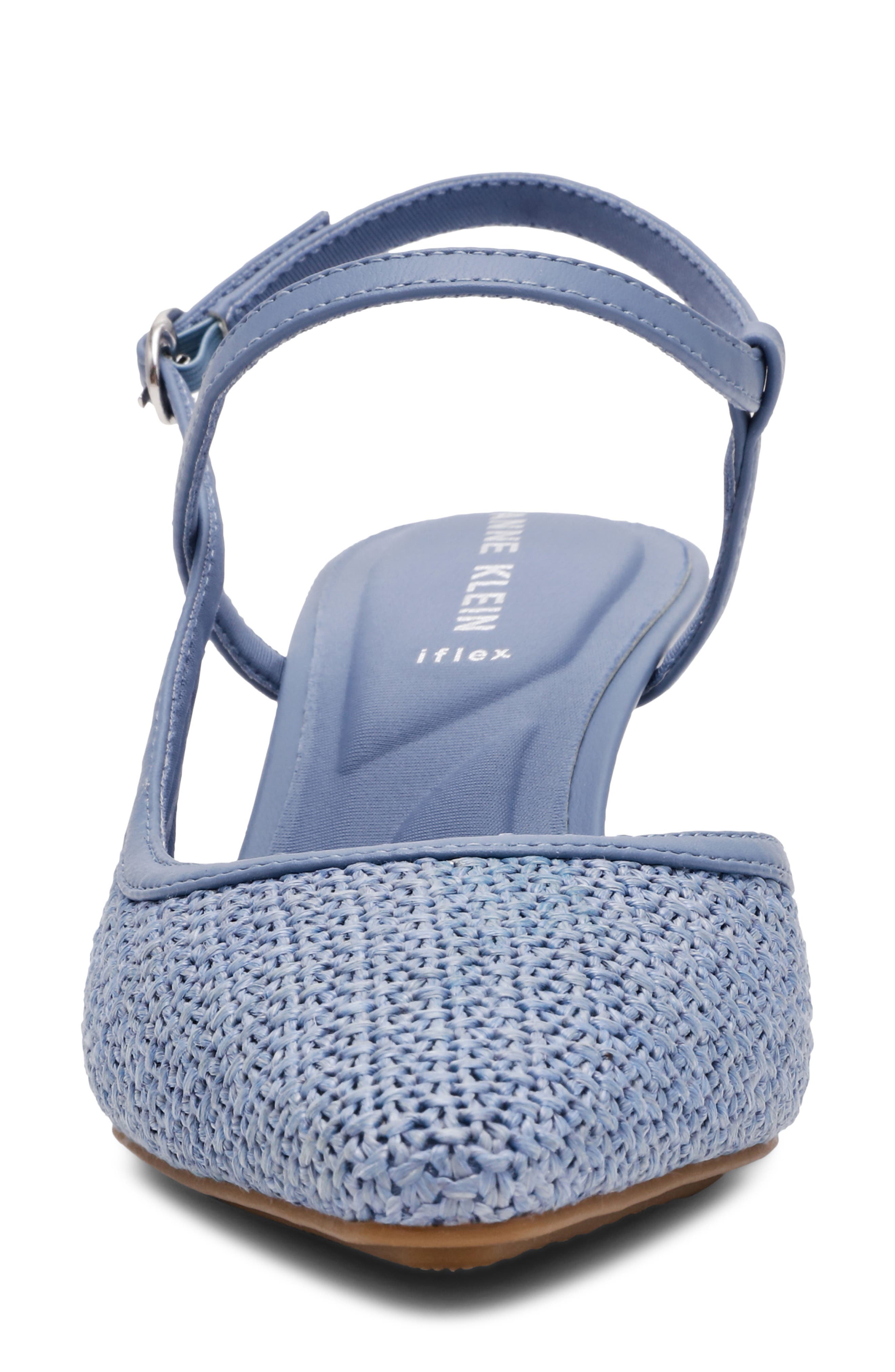 Anne Klein Cosmo Ankle Strap Pump, Alternate, color, Blue Raffia