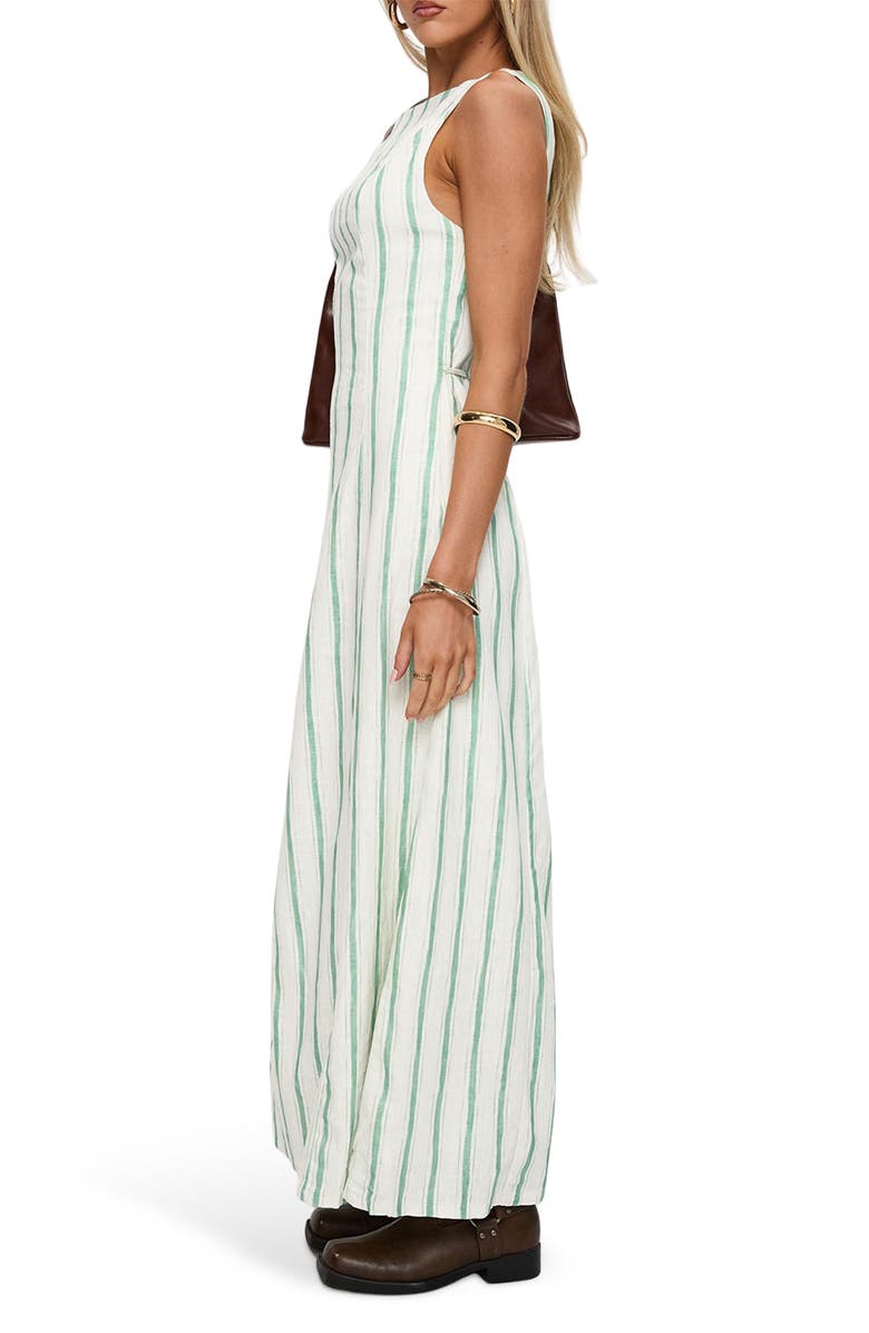 Princess Polly Lewisa Stripe Sleeveless Maxi Dress, Alternate, color, Green Stripe