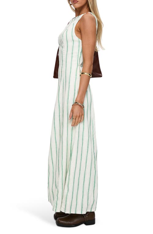 Princess Polly Lewisa Stripe Sleeveless Maxi Dress In White