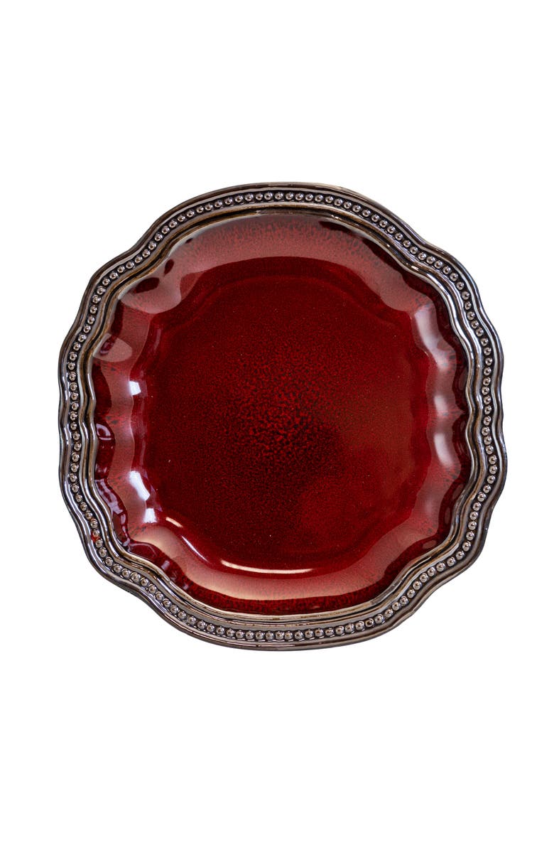 Elama Regency 16 Piece Luxurious Stoneware Dinnerware with Complete Setting for 4, 16pc, Alternate, color, Black