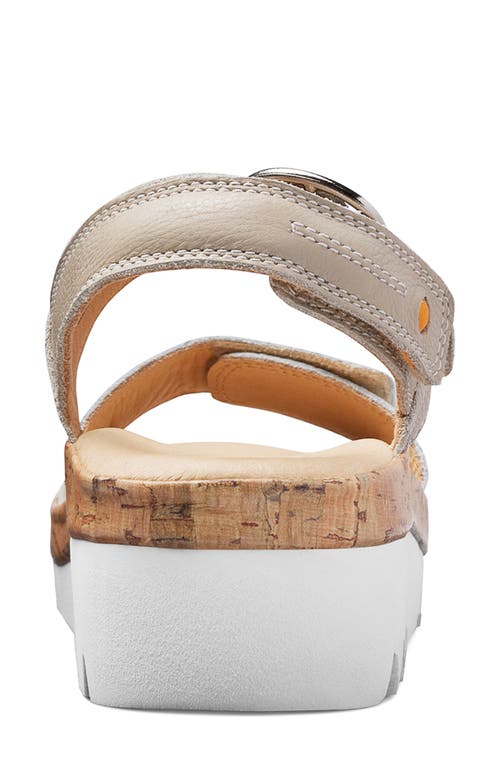Samuel Hubbard Portola Quarter Strap Wedge Sandal In Two Tone White Leather