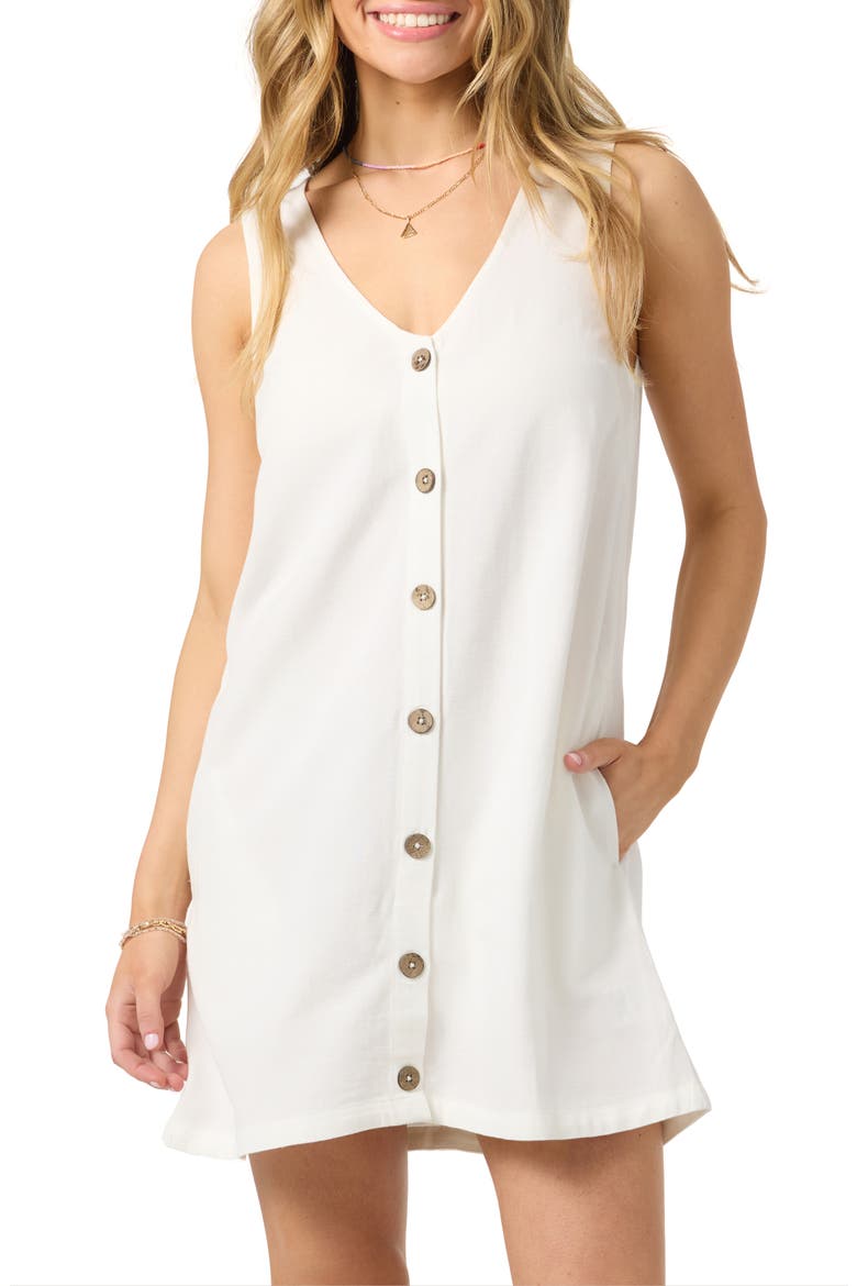 Sanders Button-Up Minidress, Main, color, WHITE