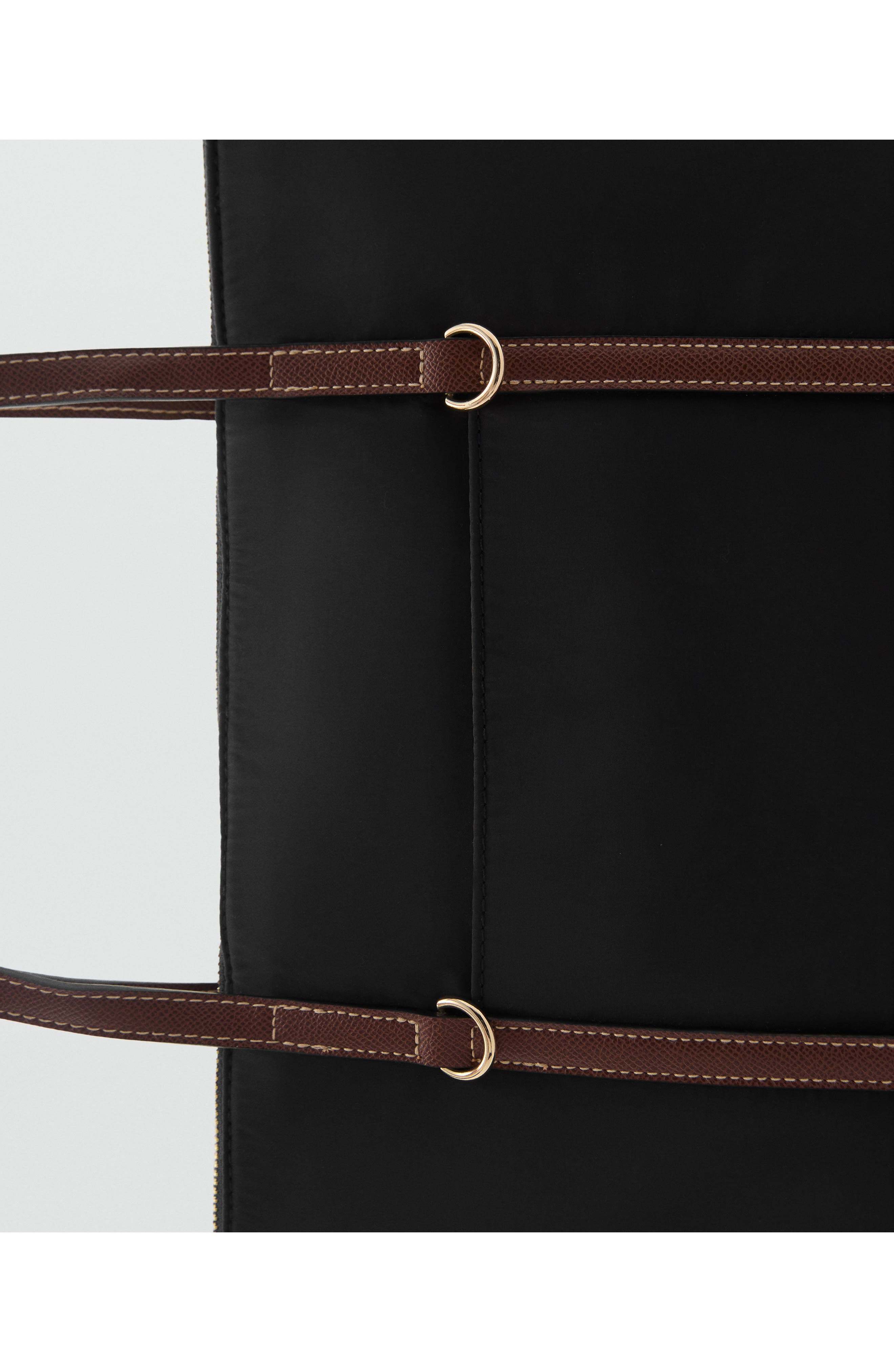 MANGO Nylon Shopper Bag, Alternate, color, Black