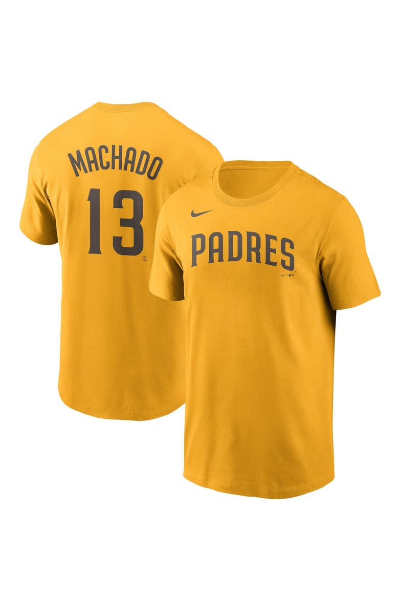 Men's Nike Manny Machado Gold San Diego Padres Name & Number T-Shirt, Main, color, Gold