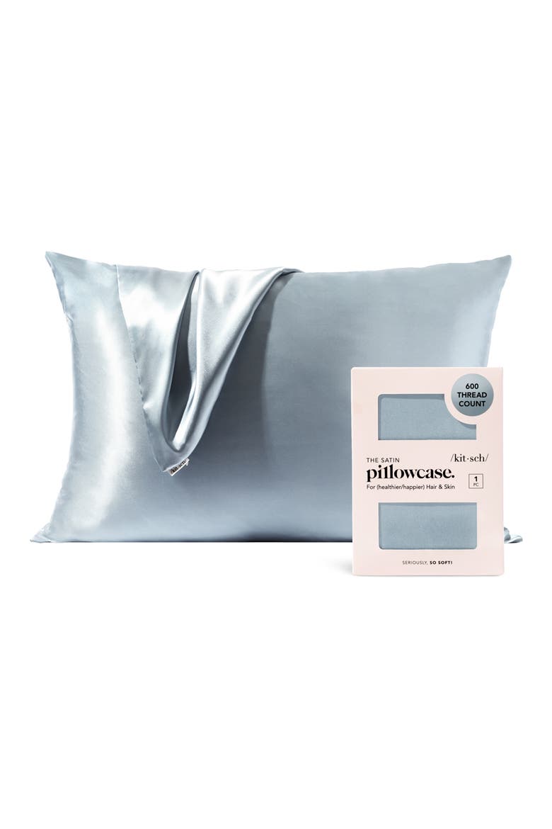 Standard Satin Pillowcase, Main, color, HAZE BLUE