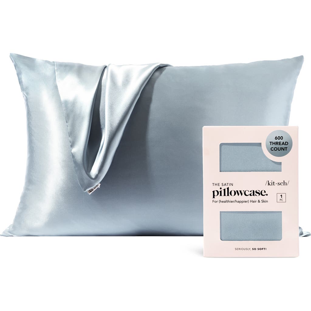 Kitsch Standard Satin Pillowcase In Haze Blue