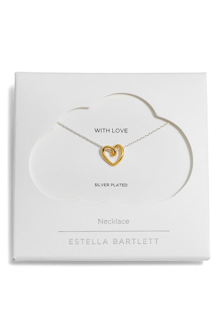 Wire Heart Pendant Necklace, Alternate, color, GOLD AND SILVER