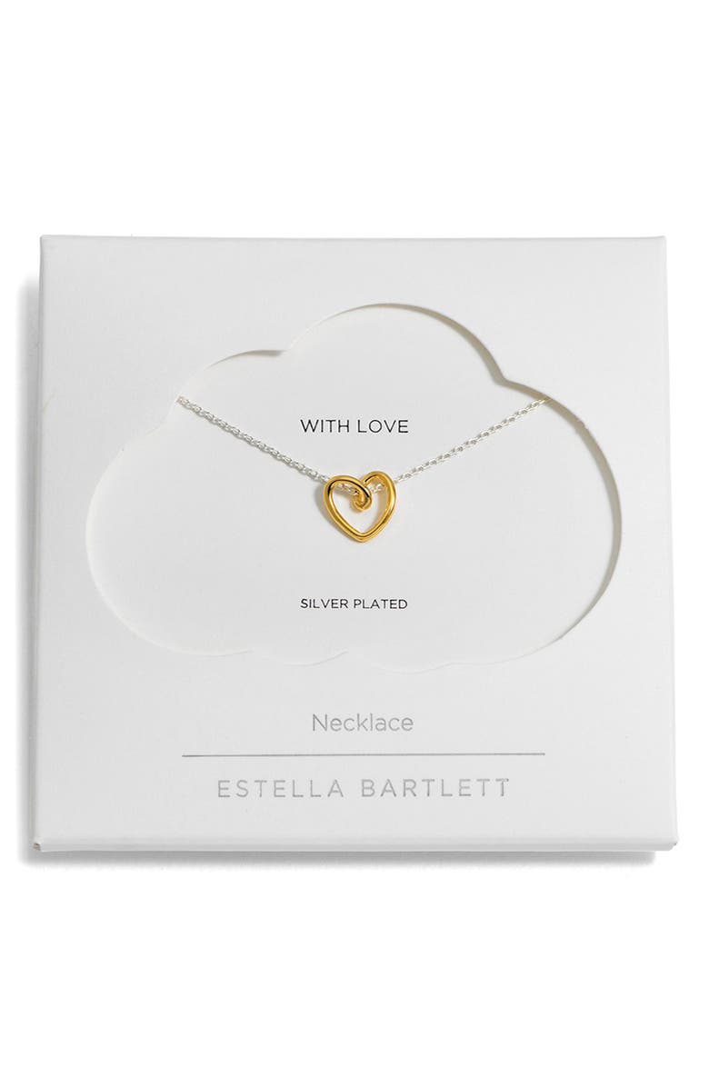 Estella Bartlett Wire Heart Pendant Necklace, Alternate, color, Gold And Silver