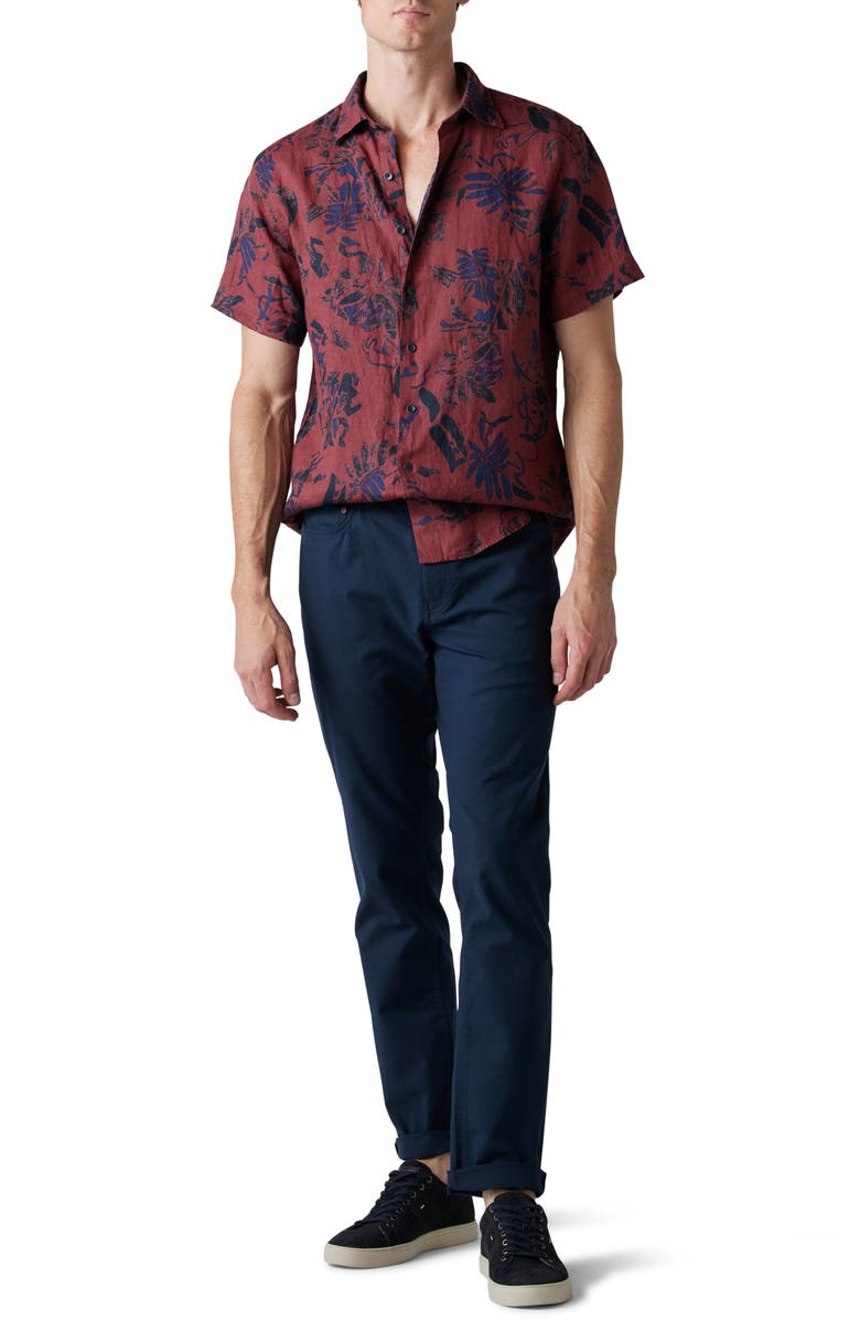 Rodd & Gunn Malvern Hill Floral Short Sleeve Linen Button-Up Shirt, Alternate, color, 