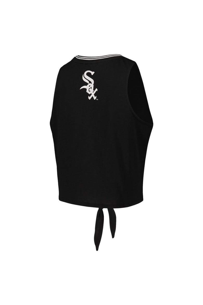Women's The Wild Collective Black Chicago White Sox Twisted Tie Front Tank Top, Alternate, color, Black