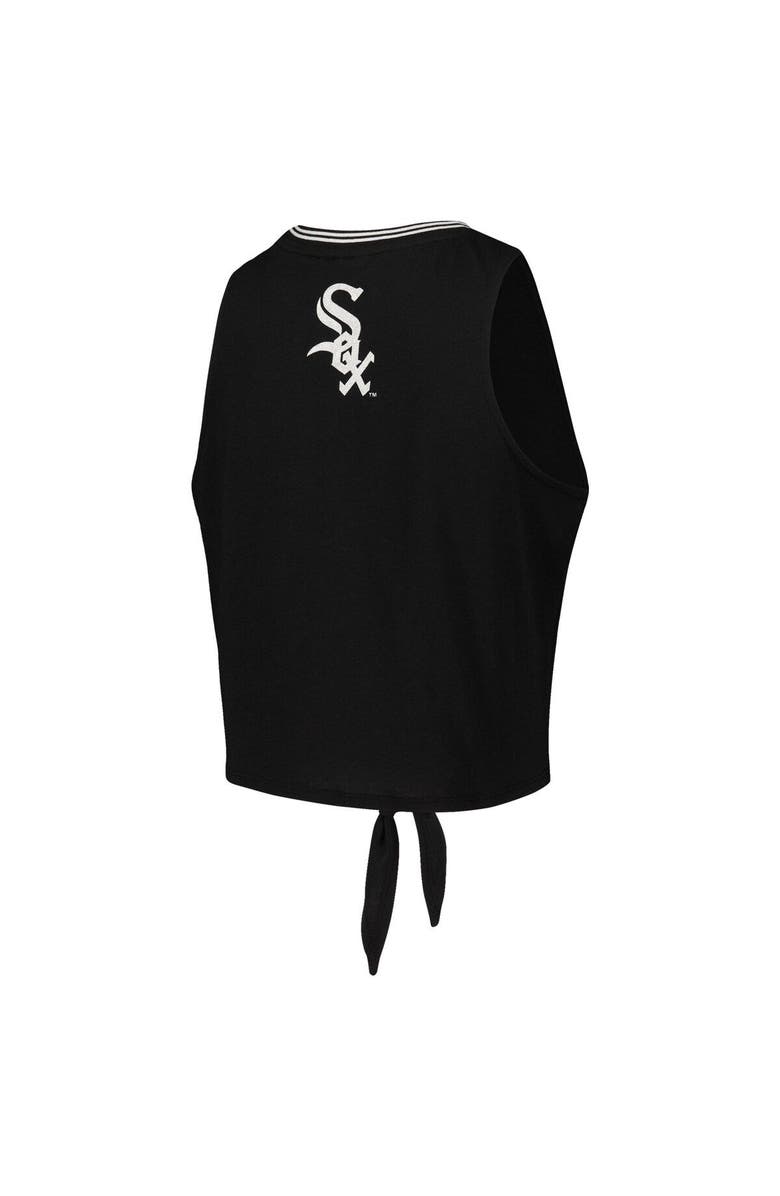 THE WILD COLLECTIVE Women's The Wild Collective Black Chicago White Sox Twisted Tie Front Tank Top, Alternate, color, Black