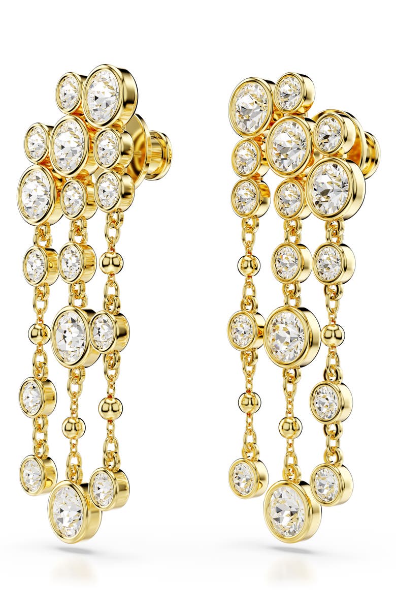 Swarovski Imber Crystal Chandelier Drop Earrings, Alternate, color, Gold