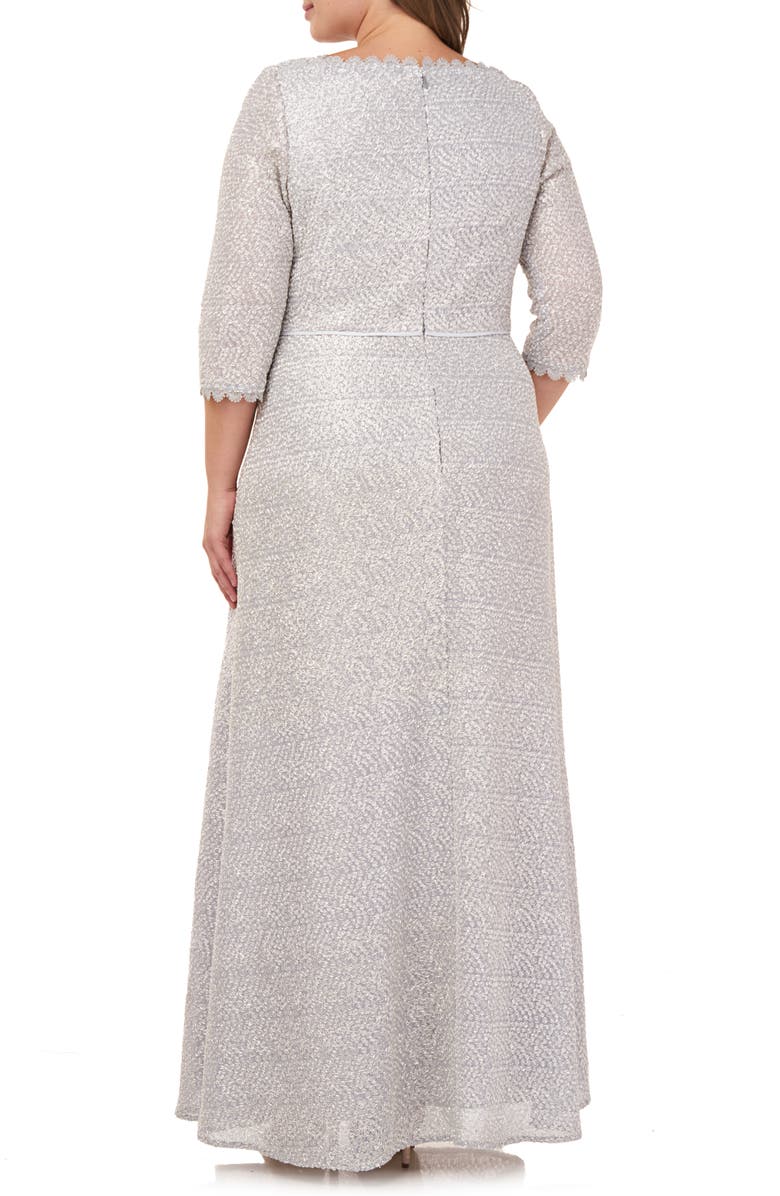 JS Collections Metallic Lace A-Line Gown, Alternate, color, 