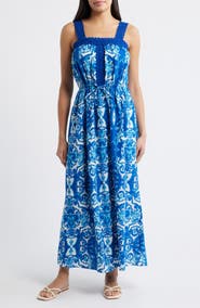 CITY BLUES Allover Print Sleeveless Maxi Dress