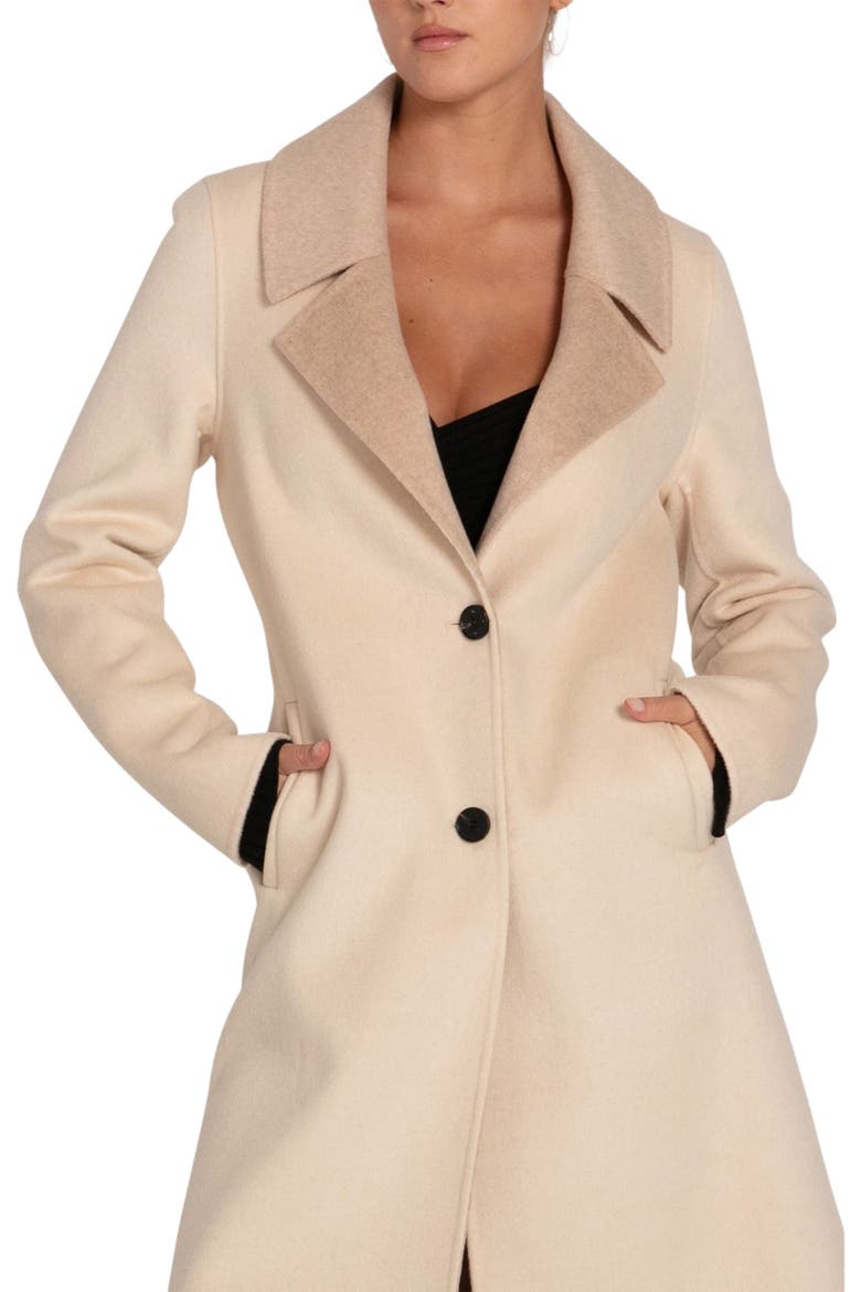 Lexington Two-Tone Wool Blend Coat, Alternate, color, Beige
