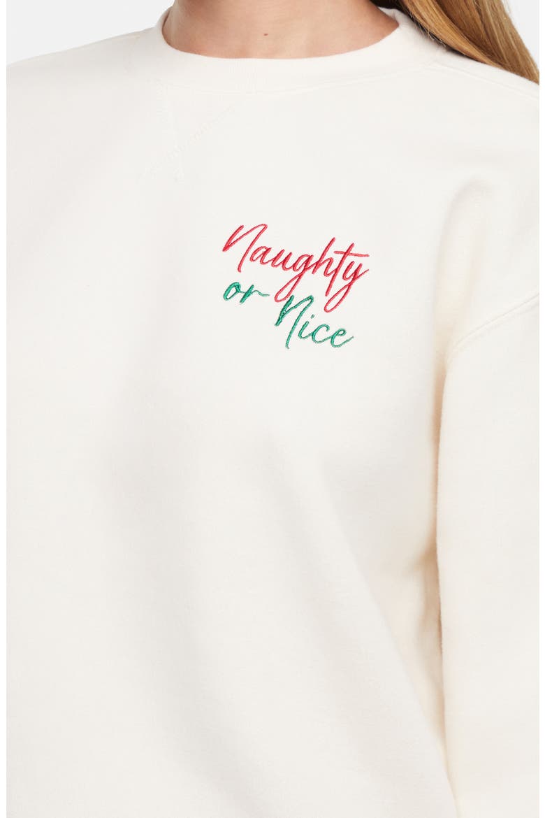 Charlie Naughty or Nice Sweatshirt, Alternate, color, EGGNOG