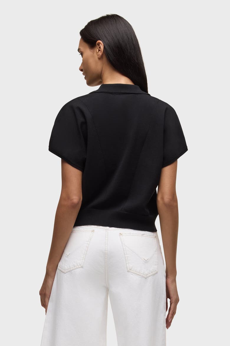 draped collared sweater, Alternate, color, black