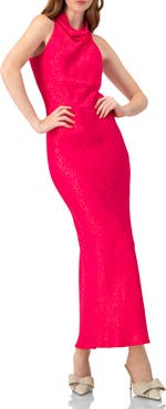 IVONNE Halter Neck Sleeveless Maxi Dress