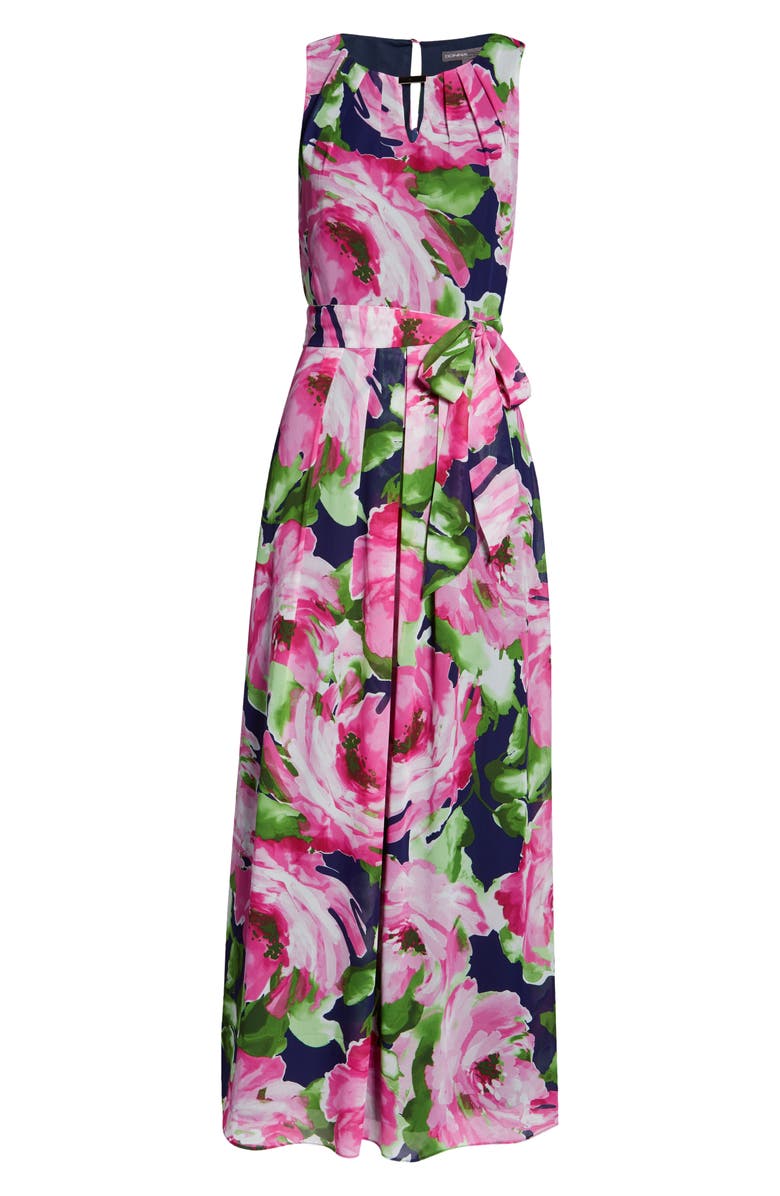 Donna Ricco Abstract Floral Print Sleeveless Maxi Dress, Alternate, color, 
