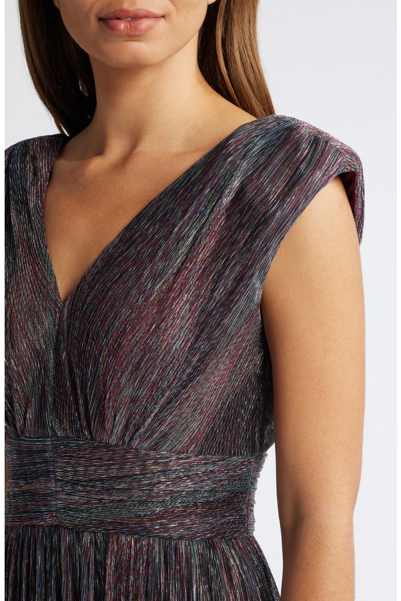 Metallic Tiered Midi Dress, Alternate, color, COPPER MULTI