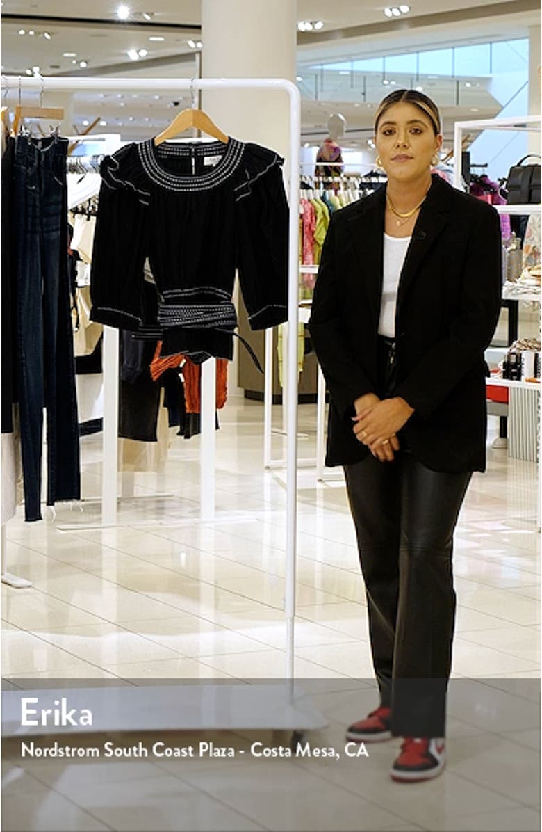 Sibylle Puff Sleeve Cotton Peplum Top, sales video thumbnail