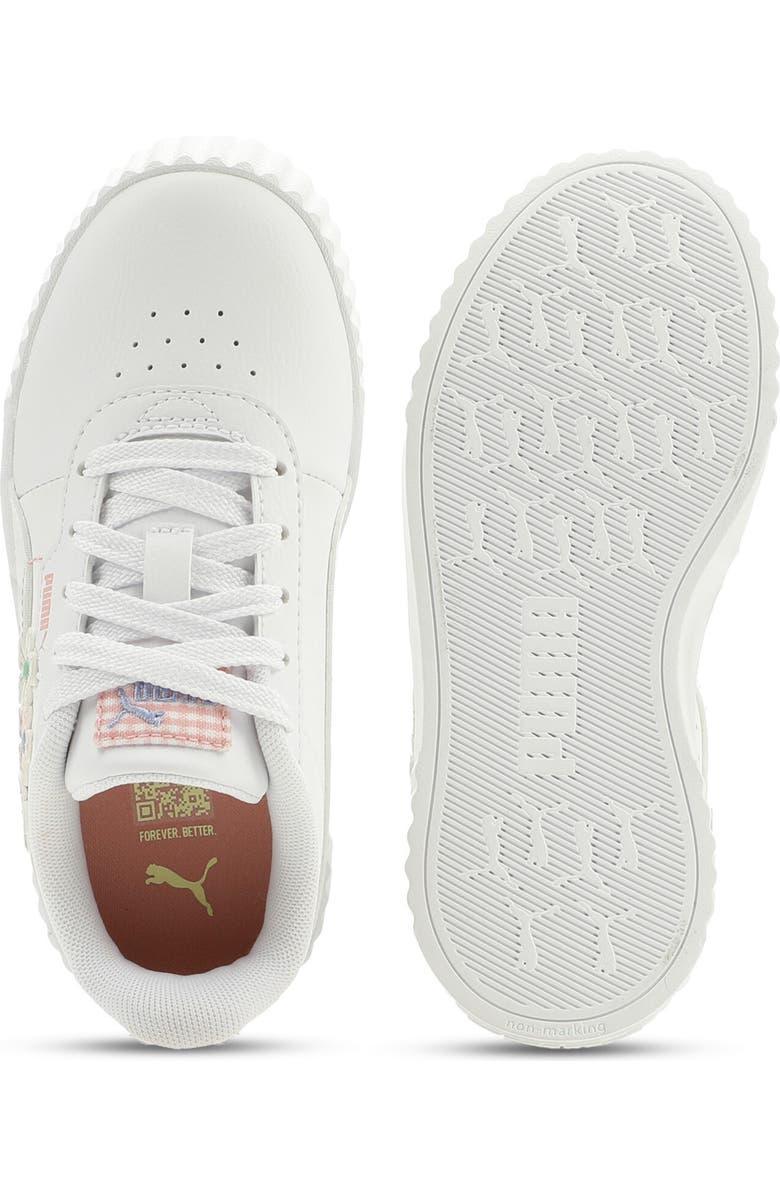 PUMA Kids' Carina 3.0 Crafty Floral Low Top Sneaker, Alternate, color, Puma White/ Rosy/ Lavender