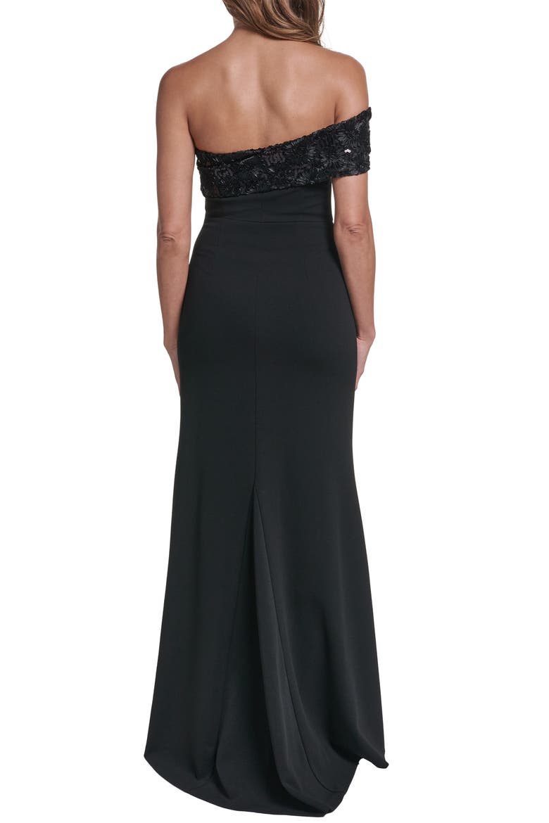 Off the Shoulder Gown, Alternate, color, BLACK