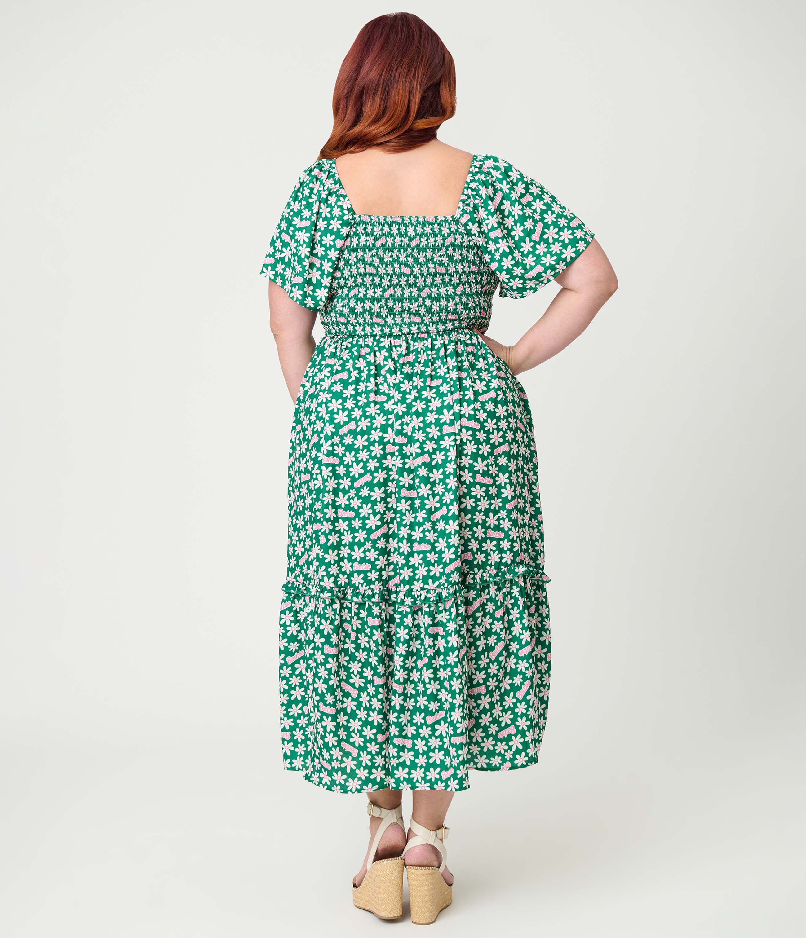 Plus Size Smocked Bodice Midi Dress - image 4