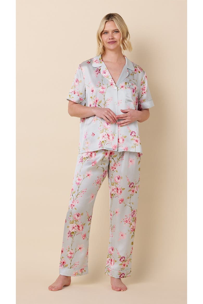 Silk Short-Sleeved Pajama, Main, color, Morning in Kyoto