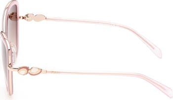 57mm Gradient Lens Cat Eye Sunglasses