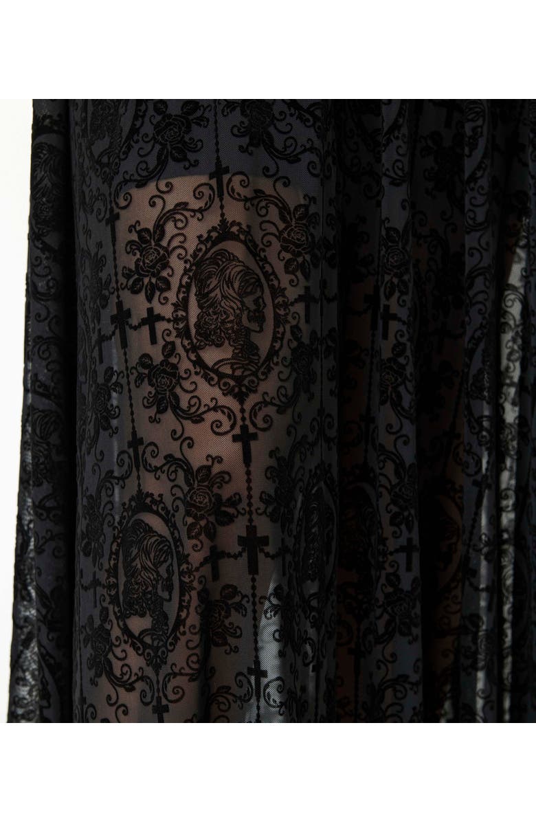 Unique Vintage Billow Long Sleeved Hollywood Duster, Alternate, color, Black