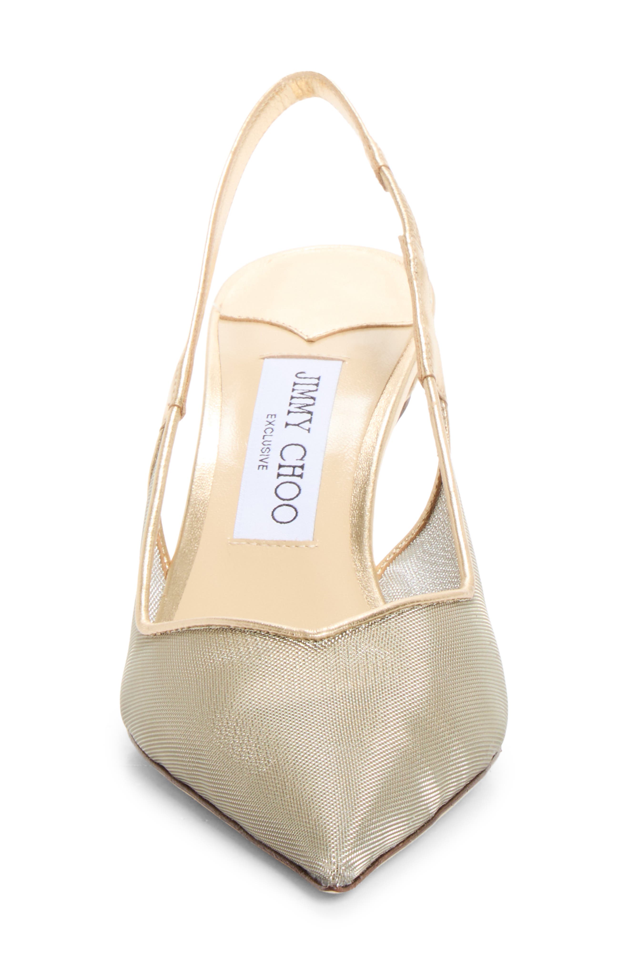 Staz Mesh Pointed Toe Slingback Pump (Nordstrom Exclusive), Alternate, color, LIGHT SOFT GOLD