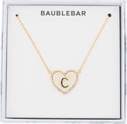 BaubleBar Heart Initial Pendant Necklace