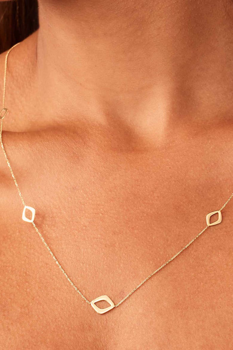 14K Gold Dream Link Station Necklace, Alternate, color, Yellow Gold