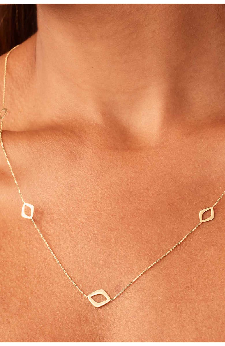 Oradina 14K Gold Dream Link Station Necklace, Alternate, color, Yellow Gold