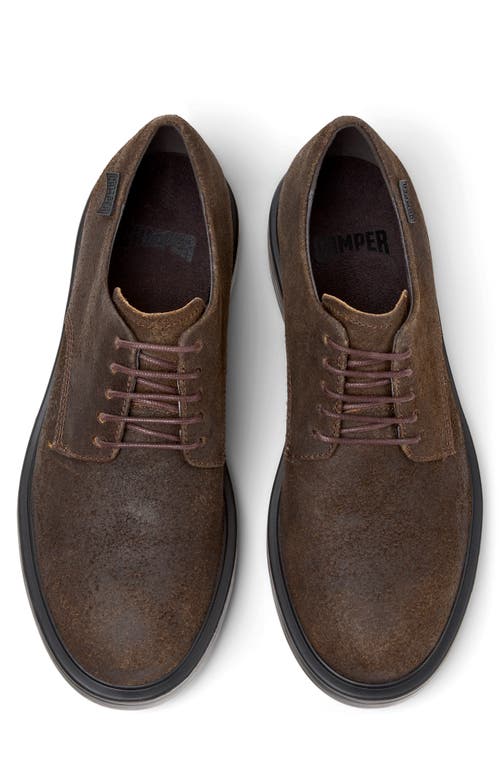 Camper Dean Lace-up Nubuck Leather Shoes In Brown