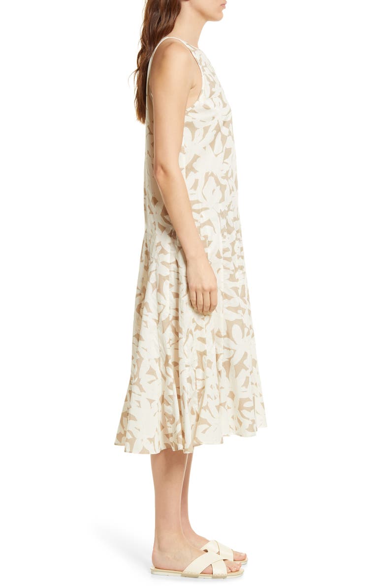 Closed Godet Floral Print Organic Cotton Midi Dress, Alternate, color,