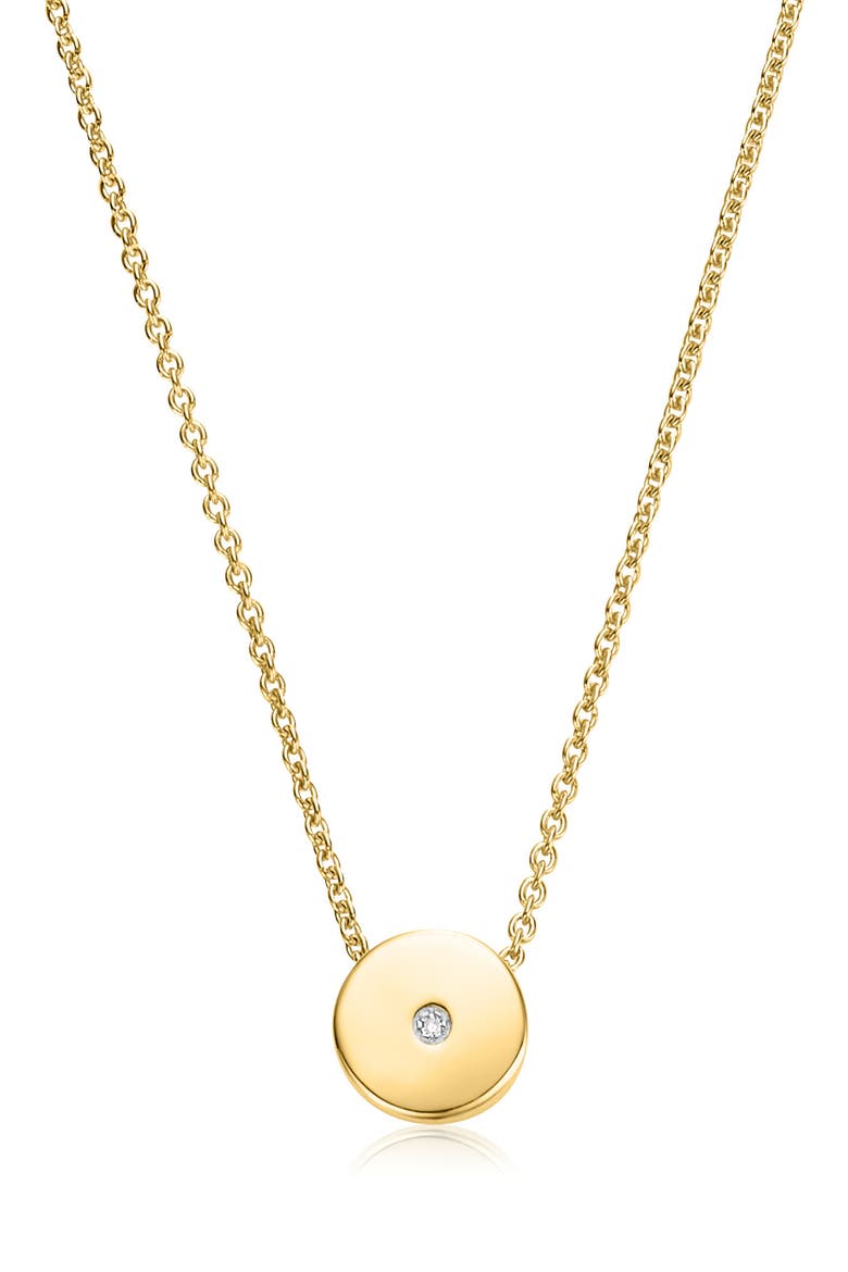 Linear Solo Diamond Pendant Necklace, Main, color, YELLOW GOLD