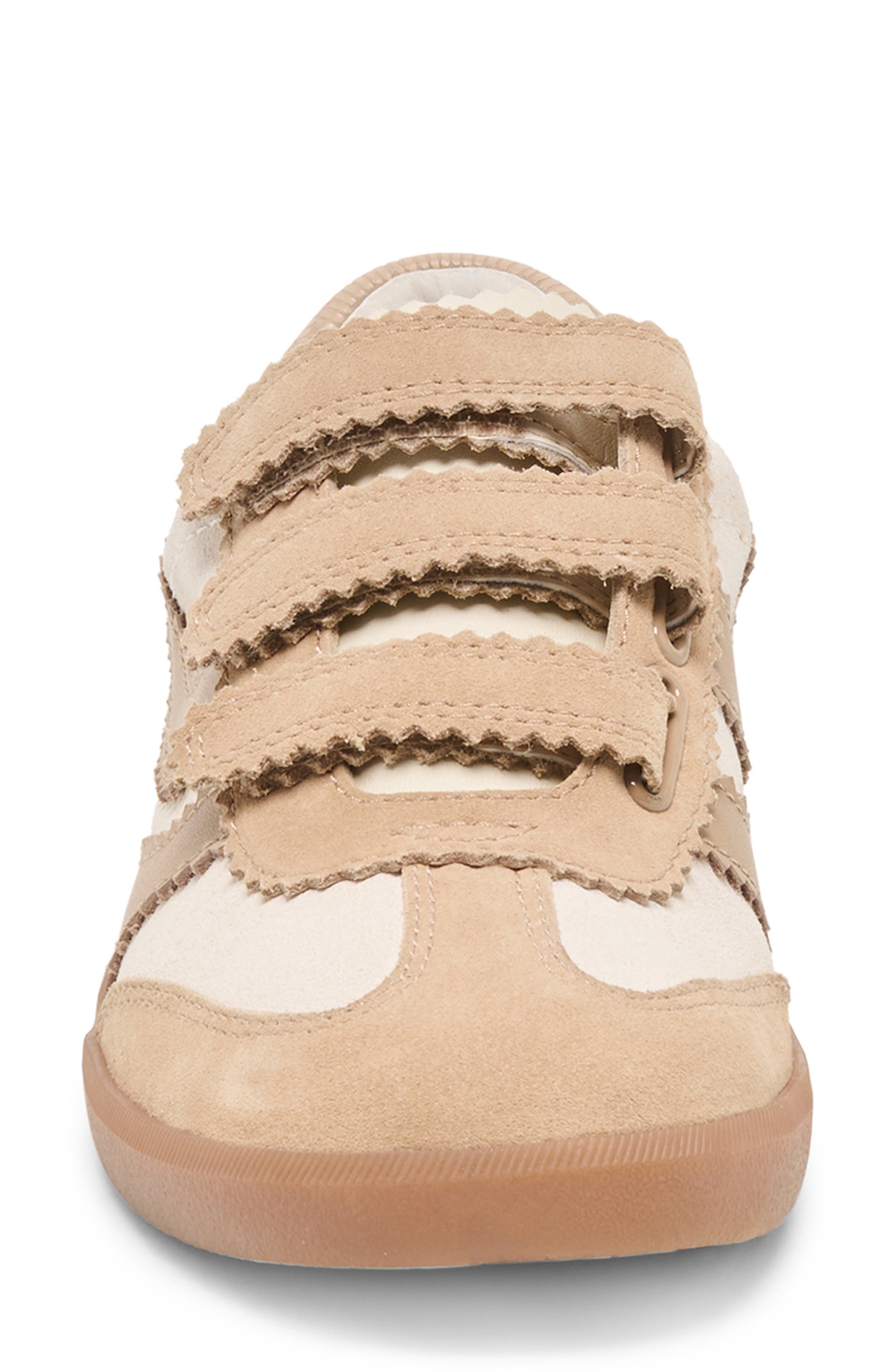 Merit Leather Velcro Sneaker, Alternate, color, CAMEL SUEDE
