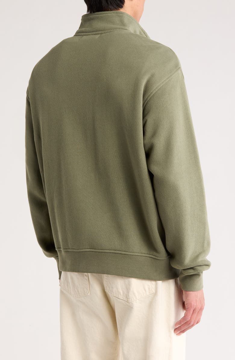 Museum of Peace & Quiet Wordmark Half Zip Sweatshirt, Alternate, color, Olive